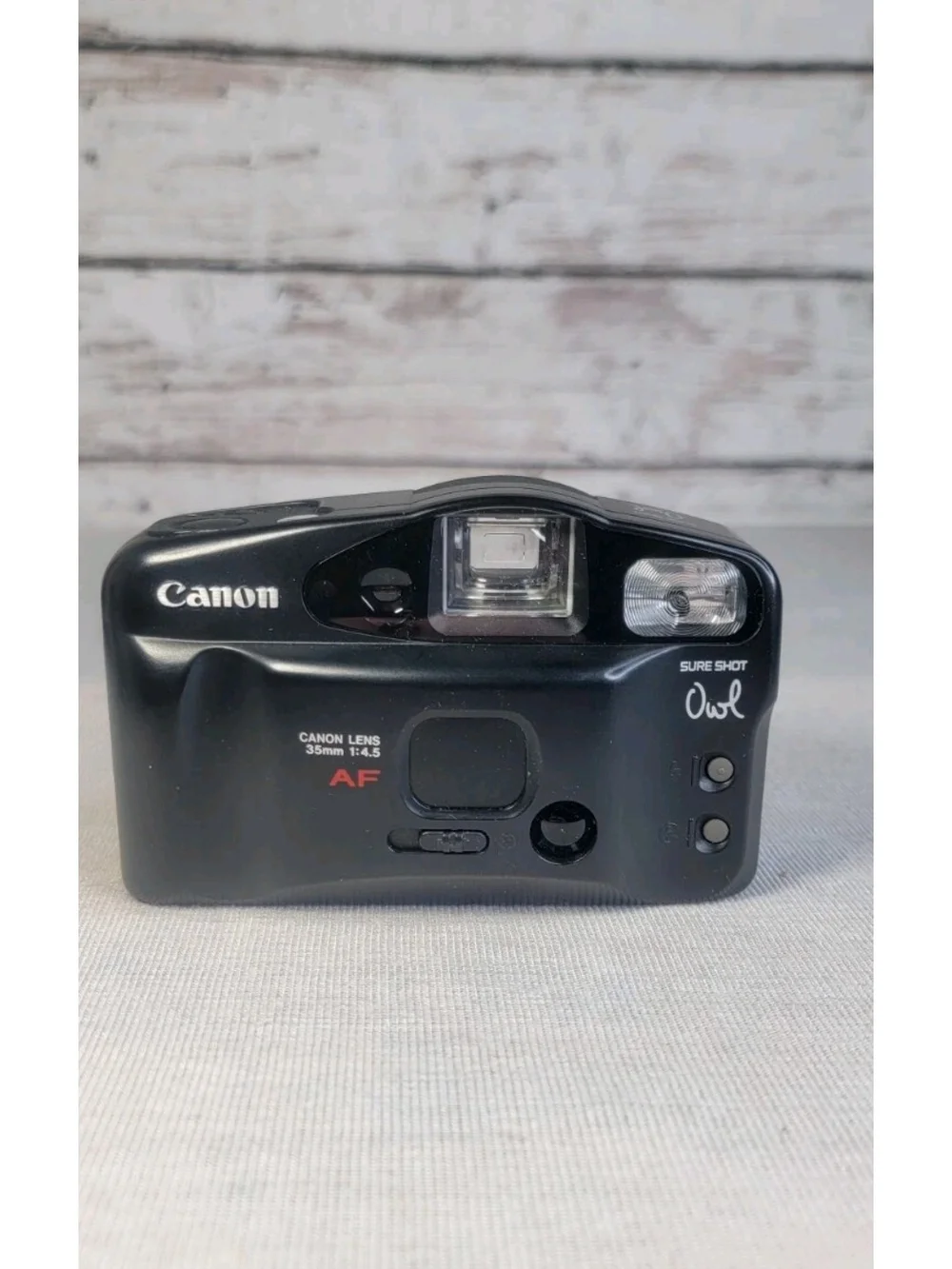 Canon Sure Shot Owl 35mm Film Camera - Black. Tested And Working. GUC. OBO